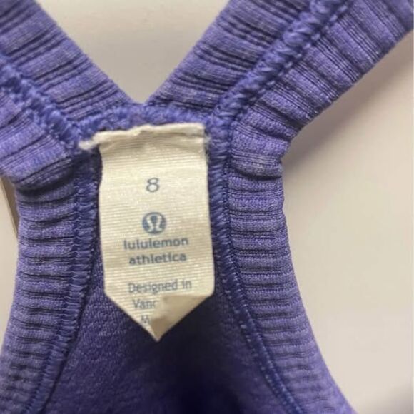 Lululemon  Purple Racerback Tank Top Size 8 Built-In Bra Small Flaw and leggings - Picture 8 of 8